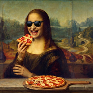 Mona Lisa Eating Pizza artwork